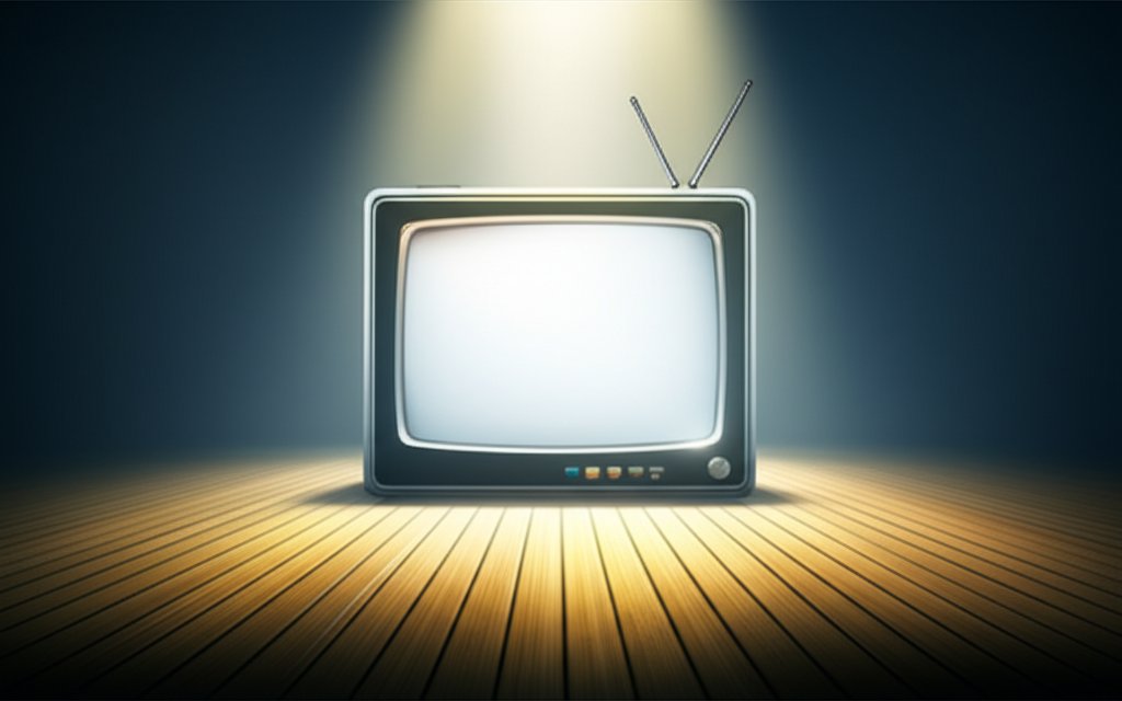 Person stepping from TV screen, finding their stage in the real world.