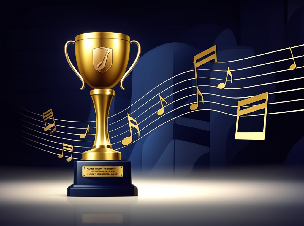 Cliburn Competition winners proudly displaying prestigious classical piano awards.