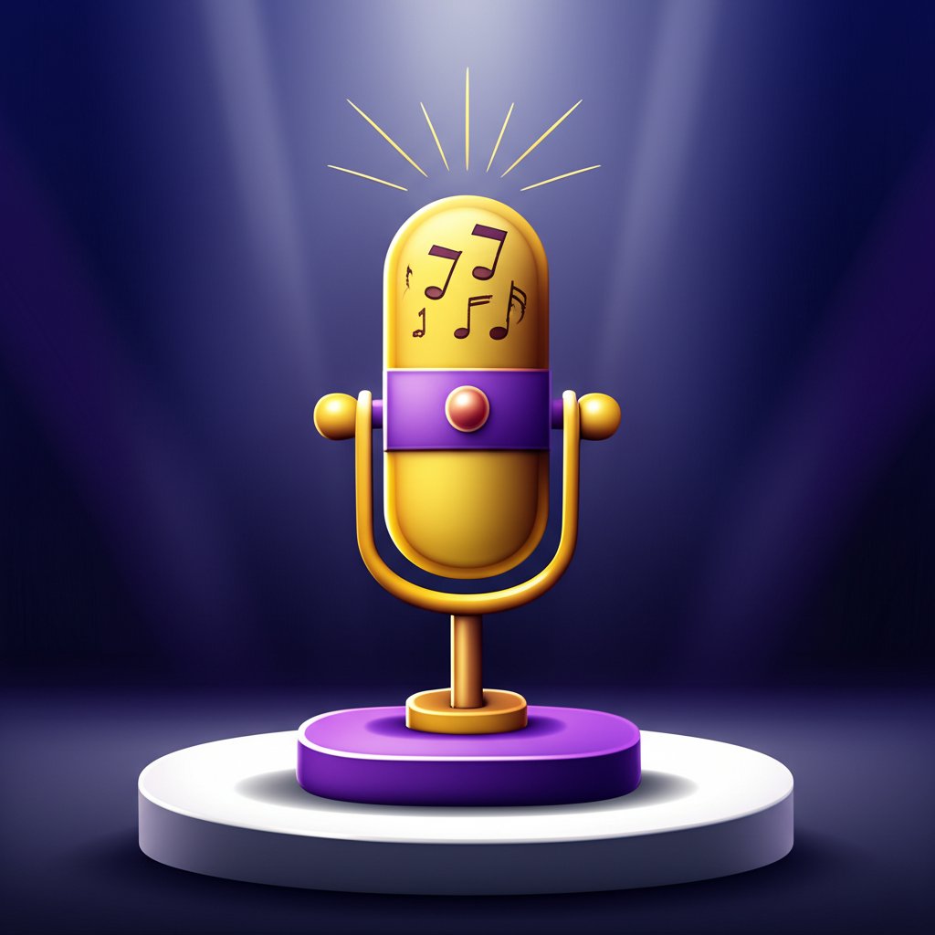 Singer performs on stage during a vibrant vocal competition show.